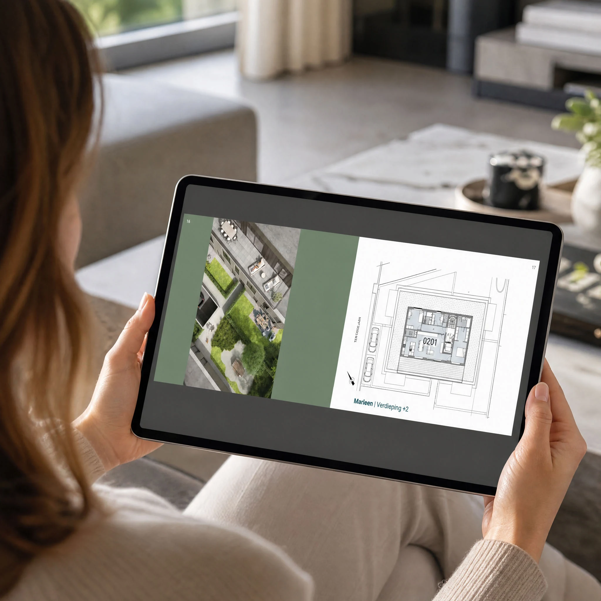Digitale brochure van Huyze Dries op een tablet